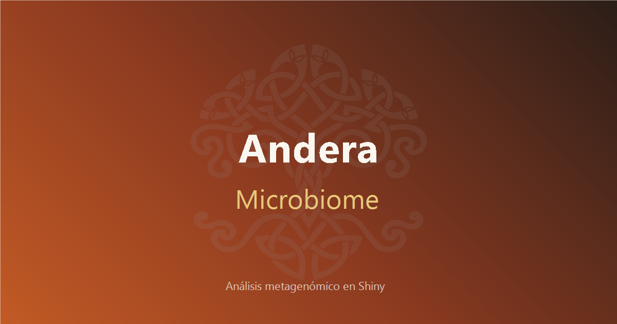 Andera, plataforma Shiny para análisis metagenómico de microbiomas
