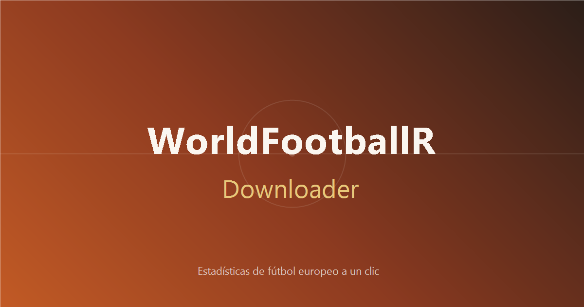 WorldFootballR Downloader, app Shiny para datos de fútbol europeo